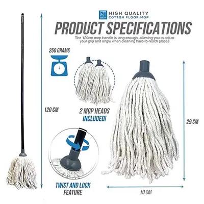 Cotton Floor Mop with Sturdy Handle (Pochha) - 2
